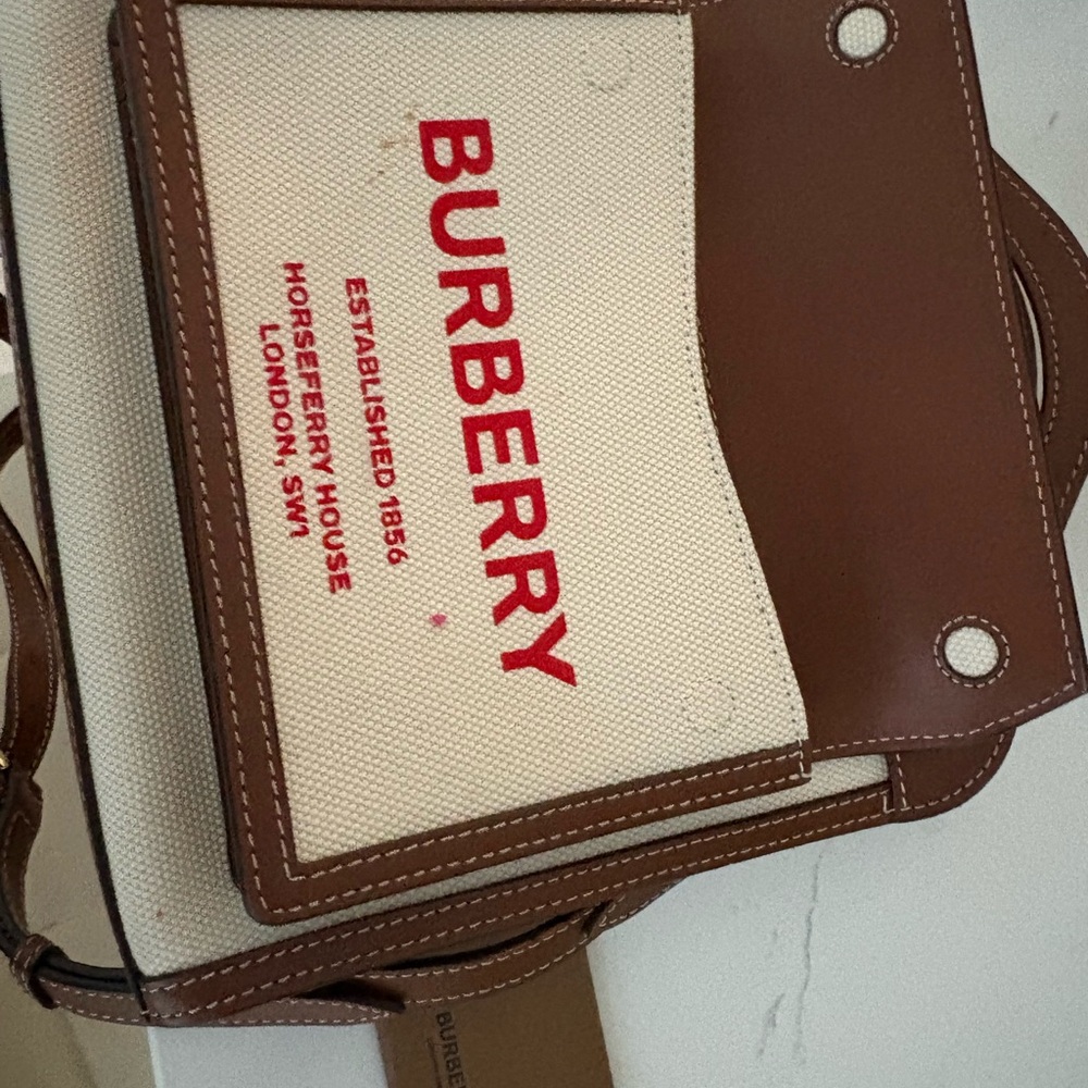 Burberry Brown & Cream Canvas Crossbody Bag